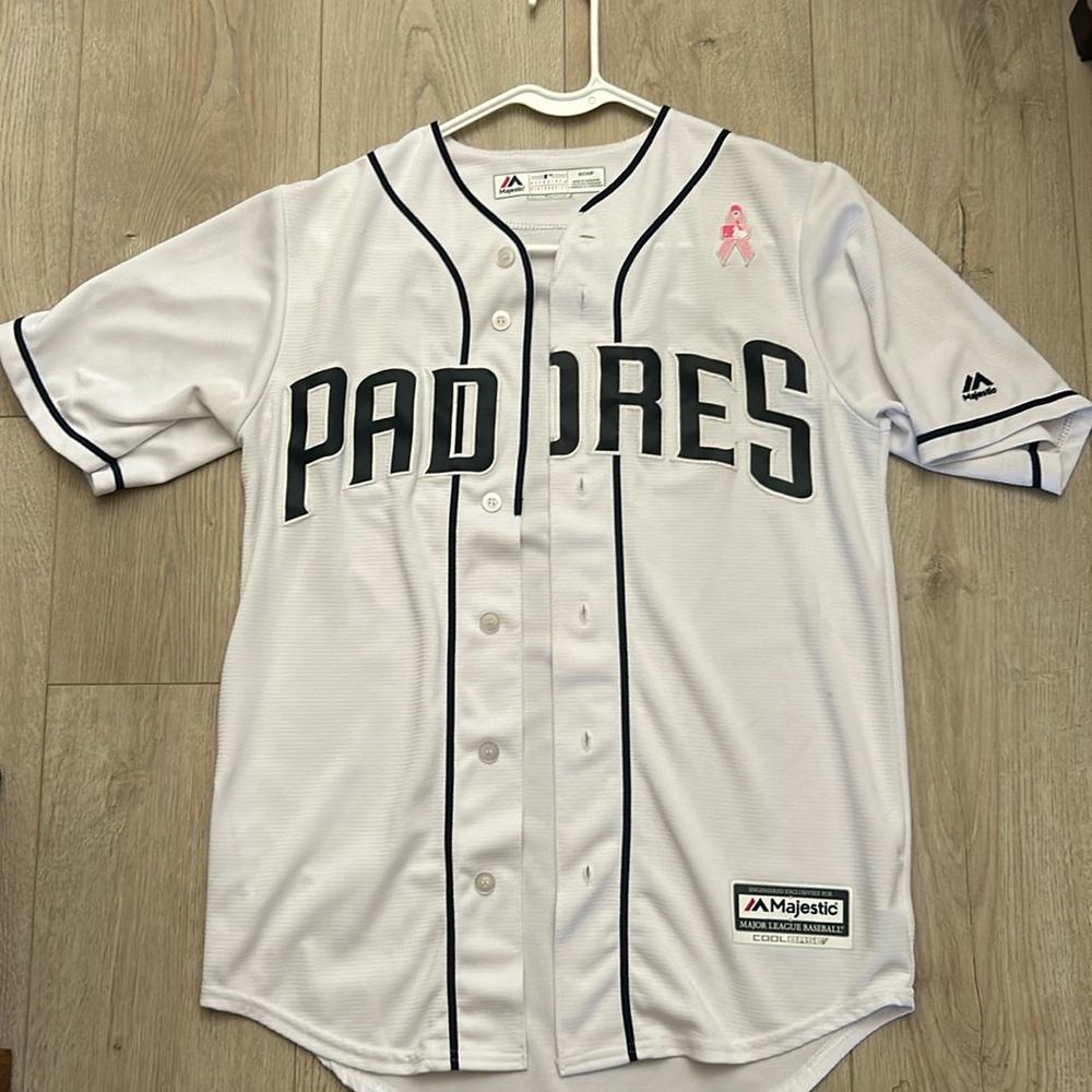 Padres Jersey with Breast Cancer Ribbon